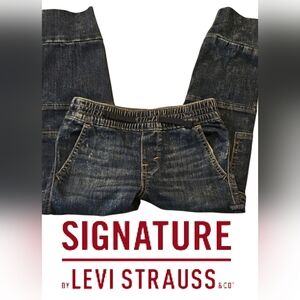 LEVI STRAUSS Signature Pull-On Distresses Cargo Jeans, Youth Small (6-7)
